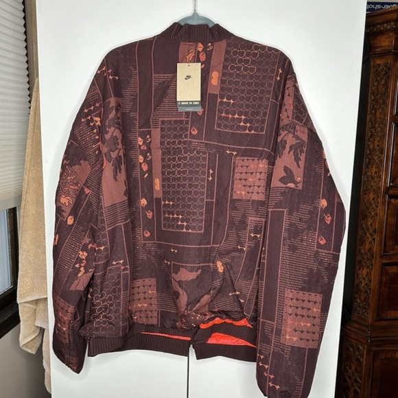 Nike x Naomi Osaka Jacquard Oversized Button Jacket Burgundy FV7795-652 Sz XL - Picture 2 of 3